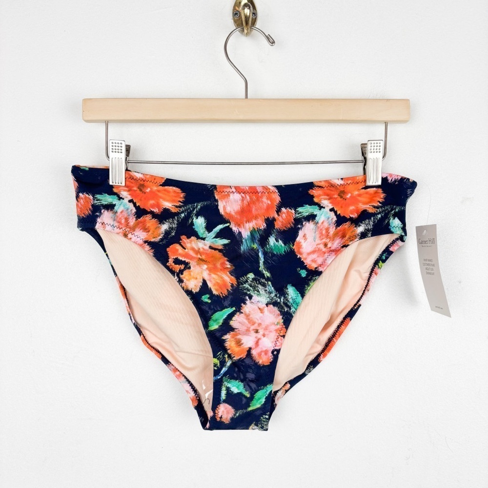 NWT Garnet Hill Women’s Floral Bikini Bottoms Sz 8